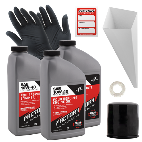 10W-40 3 Quart Oil Change Kit For Kawasaki Ninja / Versys