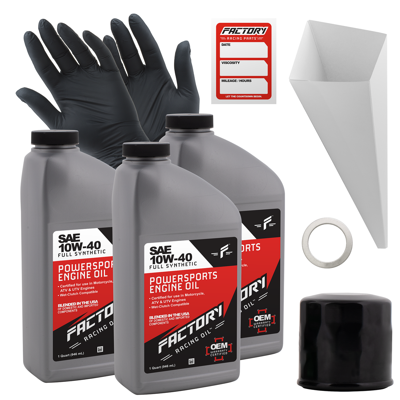 10W-40 3 Quart Oil Change Kit For Yamaha Applications