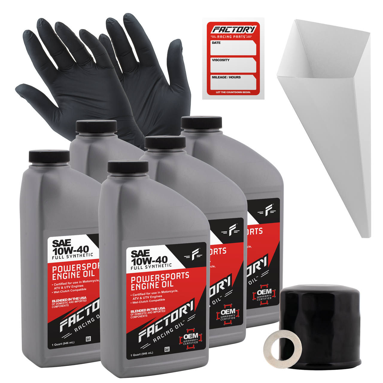 10W-40 5 Quart Oil Change Kit For Honda CBR1100XX, VFR1200F, ST1300, GL1800