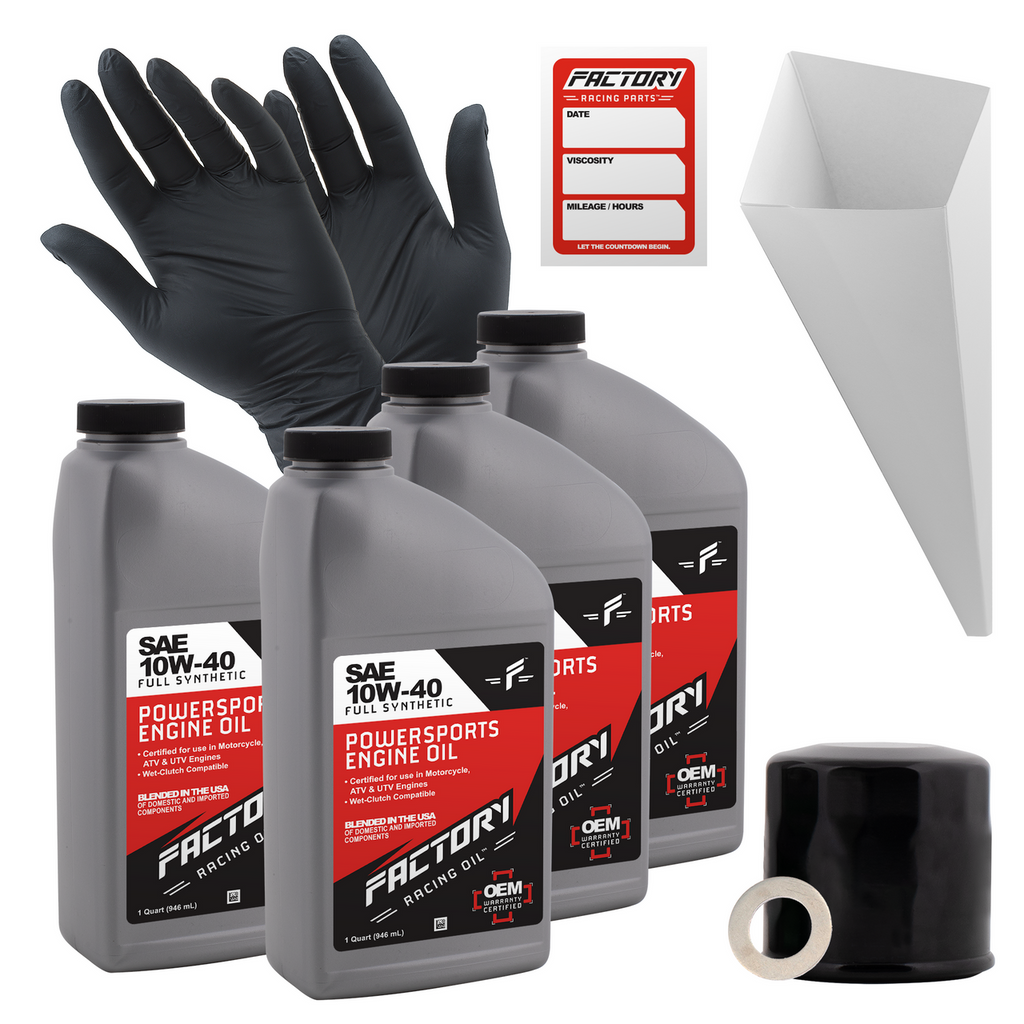 10W-40 4 Quart Oil Change Kit For Honda CBR1000, VT1100C, VT1100T, GL1500, GL1800