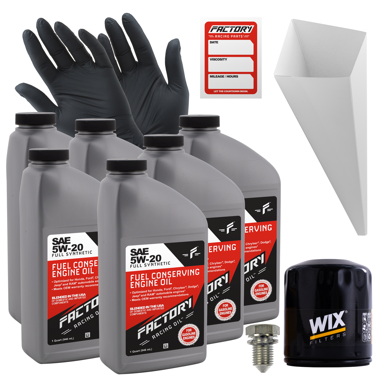 Oil Change Kit For Dodge Charger 2.7L V6 2006-2007 5W-20 Full Synthetic Oil - 6 Quarts