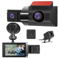 2K Car DVR 3 Channel Dash Cam Camcorder Camera Recorder With 140