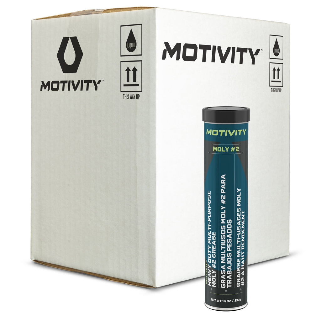 MOTIVITY Heavy Duty Moly Grease, NGLI 2, High Temp & Water Resistant - 10 Pack (14oz Tubes)