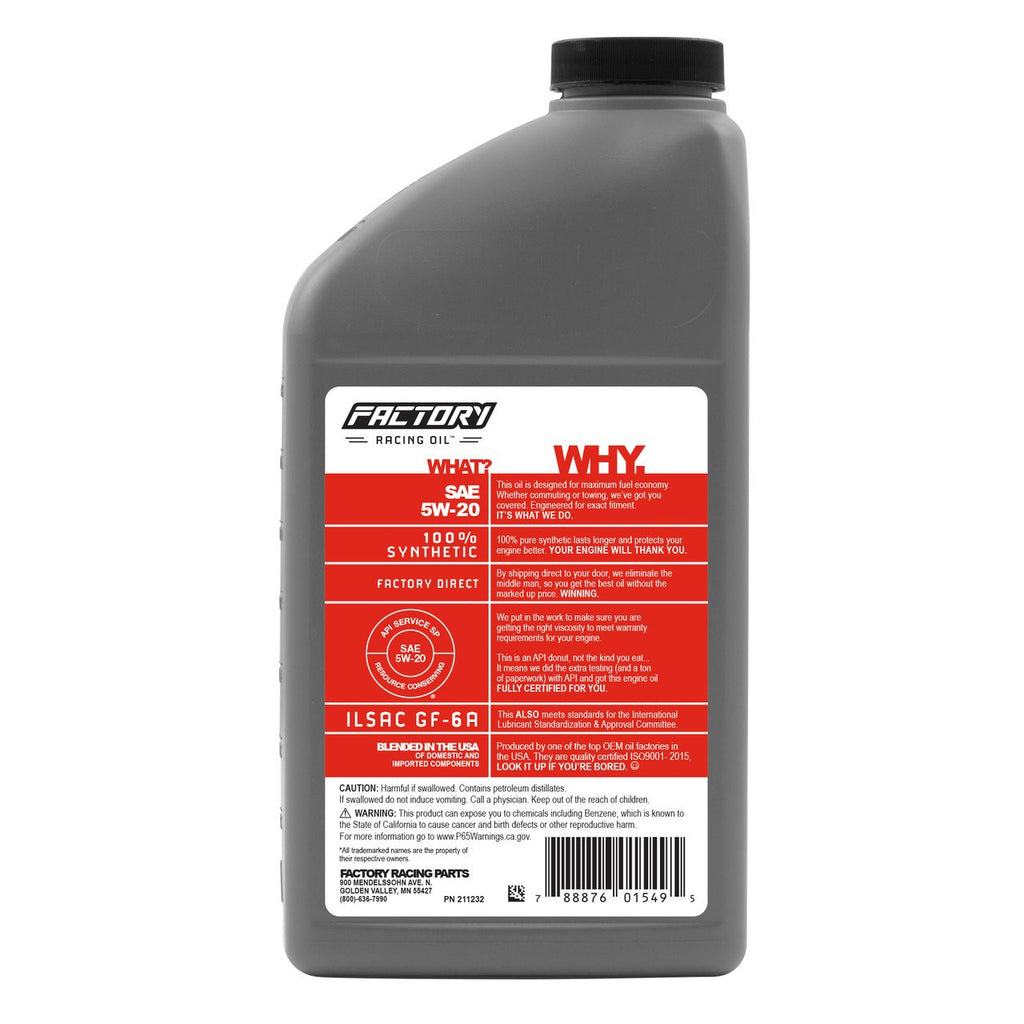 Oil Change Kit For Dodge Charger 2.7L V6 2006-2007 5W-20 Full Synthetic Oil - 6 Quarts